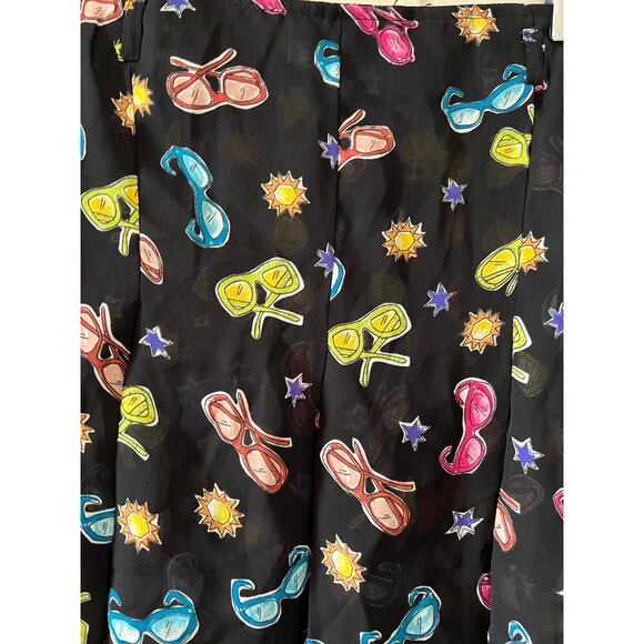 Vintage 80s sunglasses print pleated mini skirt - Picture 2 of 5